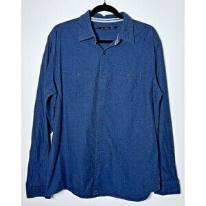 Stoic Button Front Shirt Mens Large Blue Long Sleeve Cotton Outdoor Casual